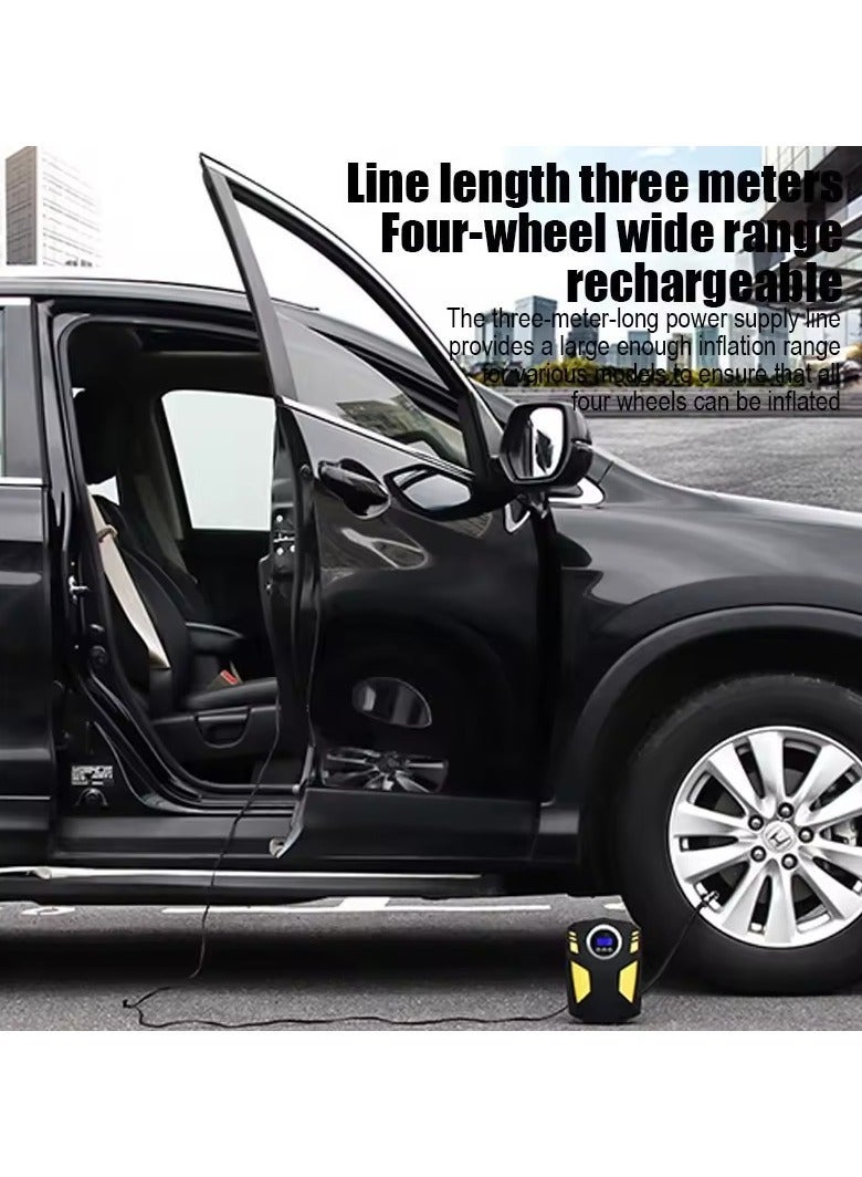 منفاخ إطارات السيارة الرقمي ضاغط هواء مع توقف تلقائي وإضاءة LED 12 فولت مضخة هواء محمولة سريعة للسيارة والدراجة النارية ومرتبة هوائية كروية - Image 4